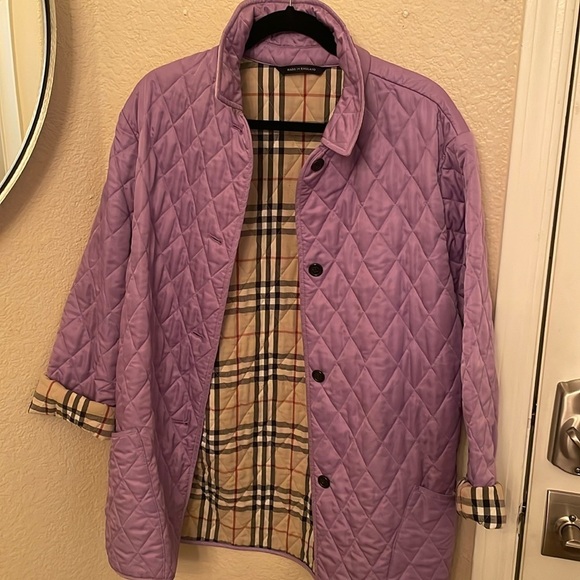 Burberry Purple Quilted Jacket - Picture 1 of 16